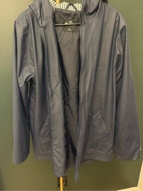 Hollister Navy Blue Hooded Rain Shell